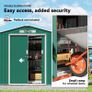 7ft x 4ft Lockable Garden Shed Large Patio Roofed Tool Metal Storage Building Foundation Sheds Box Outdoor Furniture, Green Image 7