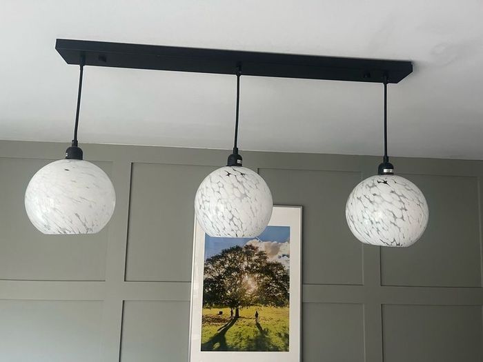 3 Pendant Shades - white glass