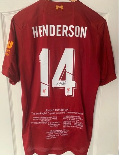 Brand New Liverpool Original 19/20 signed Henderson NB jersey with limited edition embroidery.