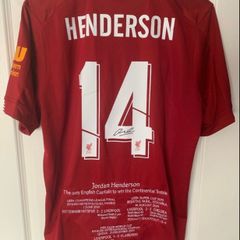 Brand New Liverpool Original 19/20 signed Henderson NB jersey with limited edition embroidery.