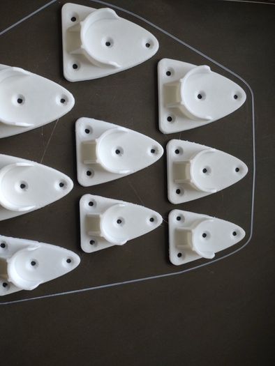Screw mounted rod pipes holders in black/white/blue/red colors