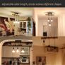 Industrial Wood Pendant Light with 3 Heads Adjustable Pendent Chandelier Light Vintage Semi Flush Ceiling Light Living Room E27 Bulb Drop Light Kitchen Dining Room Black Hanging Light (FREE POSTAGE) Image 2