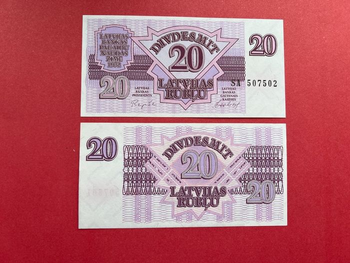Latvia  20 Rubli  1992    ( Unc )