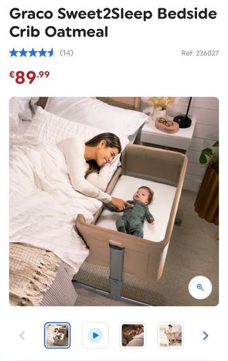 Next to me Graco Sweet2Sleep Bedside Crib Oatmeal