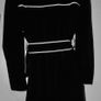 Harve Benard Raincoat, Womens Small, Black w White Piping, belted, knee-length Image 4