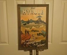 Retro Framed Visit Hyrule poster