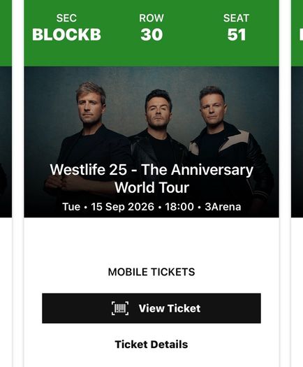 westlife concert tickets