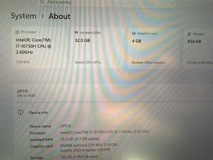 Dell Xps 15 9500 - I7-10750h - 32gb Ram - 1tb Ssd