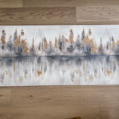 Large Grey & Gold Canvas Print