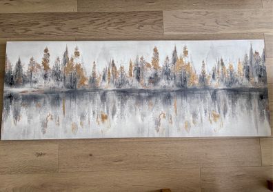 Large Grey & Gold Canvas Print