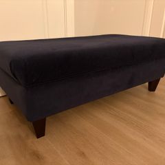 Foot stool/ bench navy velvet
