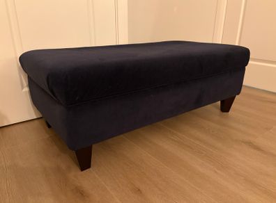 Foot stool/ bench navy velvet