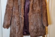 Natural coney fur coat