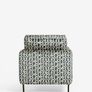 Next Armchair- Dark Navy Pattern Velvet Image 8