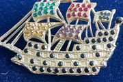 Galleon ship Brooch