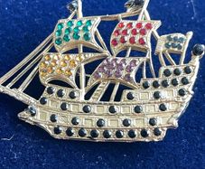 Galleon ship Brooch