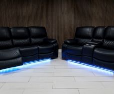 Rita Electric BLACK Leather Recliner Sofa Set