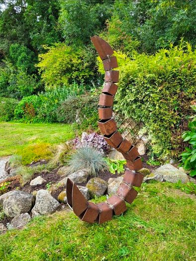Rustic outdoor sculpture