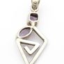 Silver Amethyst Geometric Spiral Pendant Image 3
