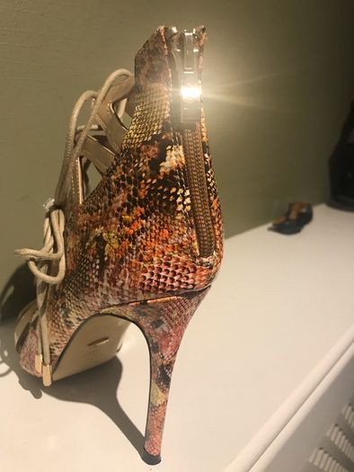 Snakeskin high heels