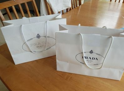 2 x Prada paper bags