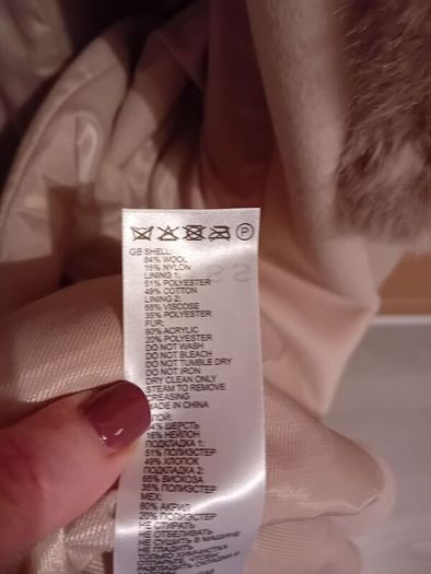 Reiss Long Wool Coat - Removable Faux Fur Collar - UK 10 BNWT RRP 475