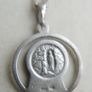 Antique Sterling Silver Catholic Saint Miraculous Mary Lourdes religious pendant and Necklace length 24" - 5,5g Image 7