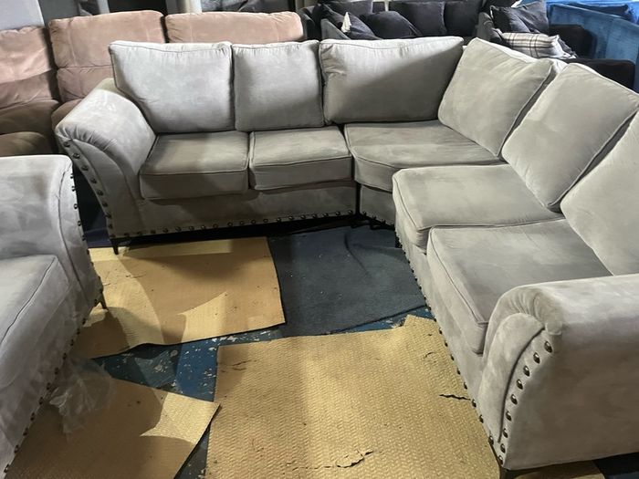 Grey corner sofa + matching armchair