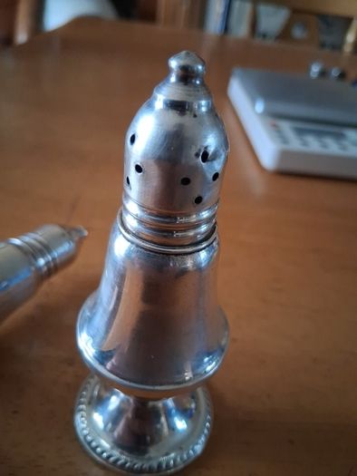 Sterling Silver Salt Pepper Set glass liners