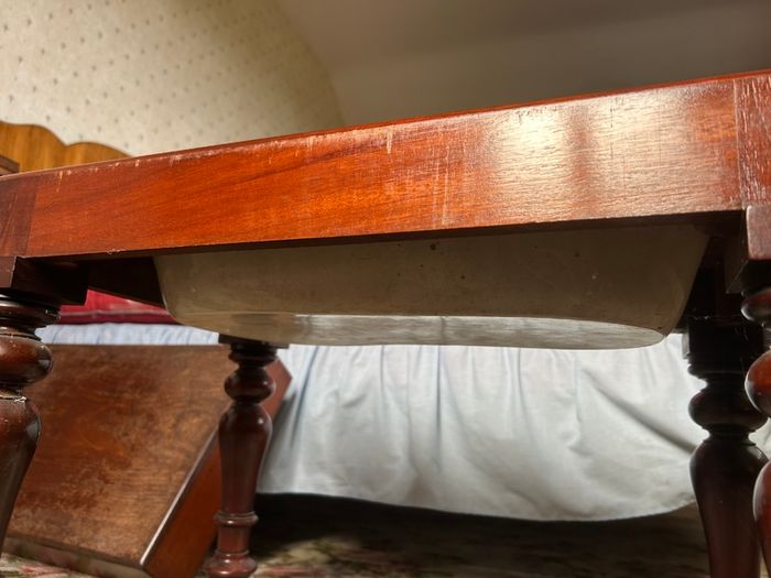 Victorian Mahogany table porcelain baby bath/bidet