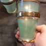 4 Mid Century Green Turquoise and Gold Glasses Image 4