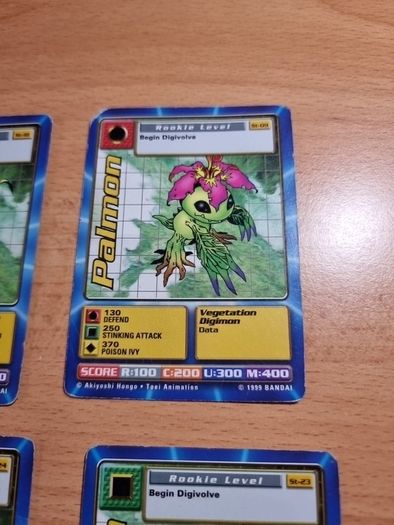 12 Rookie level Digimon cards. 1999