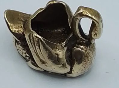 vintage brass miniature swan
