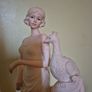 Vintage Lady and A Peacock Sculpture Image 4