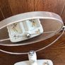 Vintage yellow rose pattern ceramic cottagecore shaving/ beauty mirror Image 7