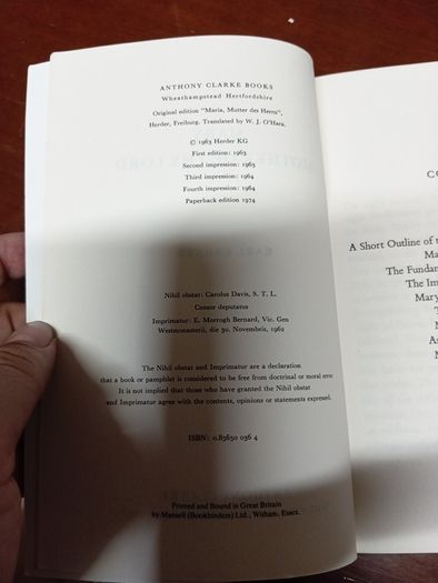 Rare Find 1974 Mary, Mother of the Lord. Karl Rahner. Religious. Vintage.
