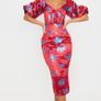 Red floral dress Image 7