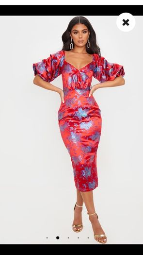 Red floral dress