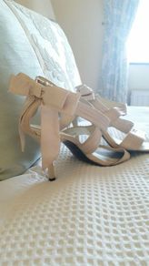 Schuh Champagne Satin Sandals with Bow