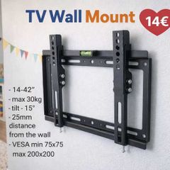 Tv Wall Mount Bracket Flat Tilt 14" - 42"