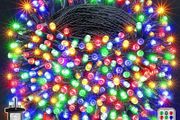Christmas Tree Lights Outdoor, 20m 200 LED Fairy Lights Mains Powered, Colour Waterproof String Light with Plug/Remote/Modes/Timer, Bright Lighting Outside Indoor Garden Xmas Decorations