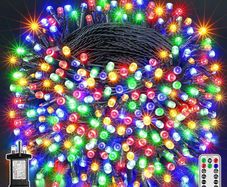 Christmas Tree Lights Outdoor, 20m 200 LED Fairy Lights Mains Powered, Colour Waterproof String Light with Plug/Remote/Modes/Timer, Bright Lighting Outside Indoor Garden Xmas Decorations