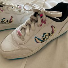 Girls White Shoes size 4 (Stitch logo)