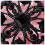 Czech Black Rhinestone Square Brooch With Drop Bead 1960s Image 4