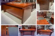 Executive Walnut Veneer Desks Incl. Pedestals- New