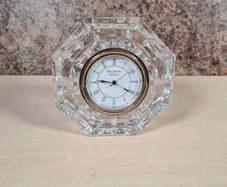 Waterford Crystal Octagonal octagon mantle desk clock roman numerals