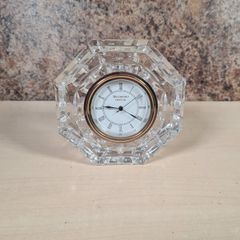 Waterford Crystal Octagonal octagon mantle desk clock roman numerals