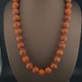 Antique Venetian Style Orange Millefiori & Chevron Glass Beads Strands Necklace Image 5