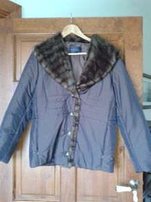 Alexon Brown/Wine Fur collar jacket