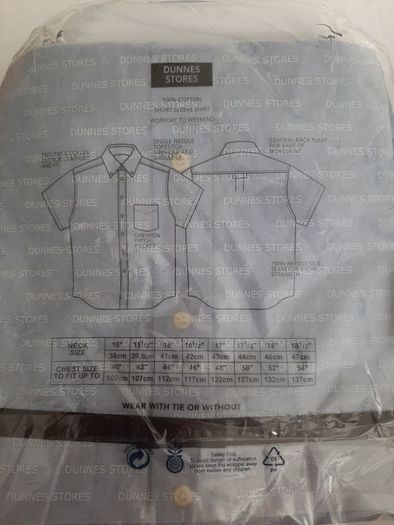 new pure cotton shirt short sleeves in packaging